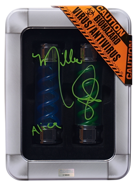 Milla Jovovich Signed ''Resident Evil'' T-Virus & G-Vaccine Prop Kit