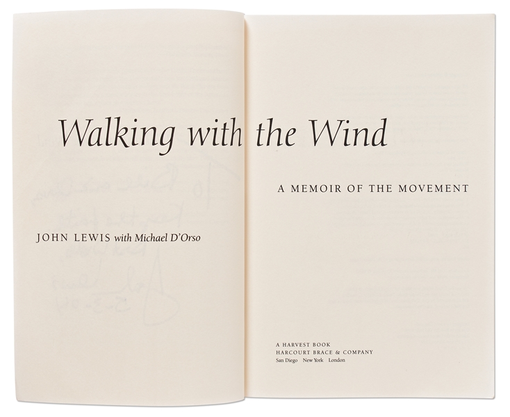 John Lewis ''Walking With the Wind'' Signed Civil Rights Book