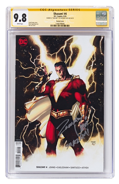 Zachary Levi Signed Shazam! #4 Comic Book -- CGC Encapsulated & Graded 9.8