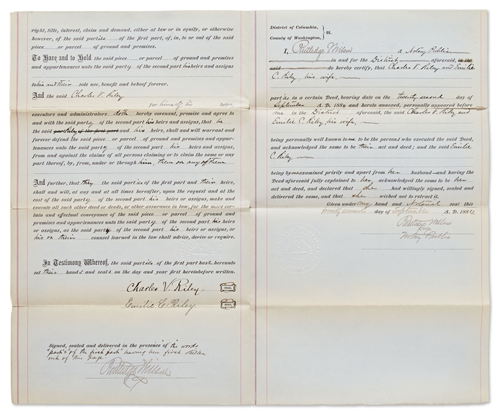 Frederick Douglass Document Signed as Recorder of Deeds