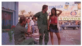 Iconic ''Full Metal Jacket'' Da Nang Hooker Scene 30'' x 16.5'' Photo with Actress Papillion Soo Soo Handwriting Most of Her Infamous Lines -- ''Me So Horny, Me Love You Long Time''