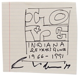 Robert Indiana Signed LOVE Sketch -- 25 YEARS of LOVE