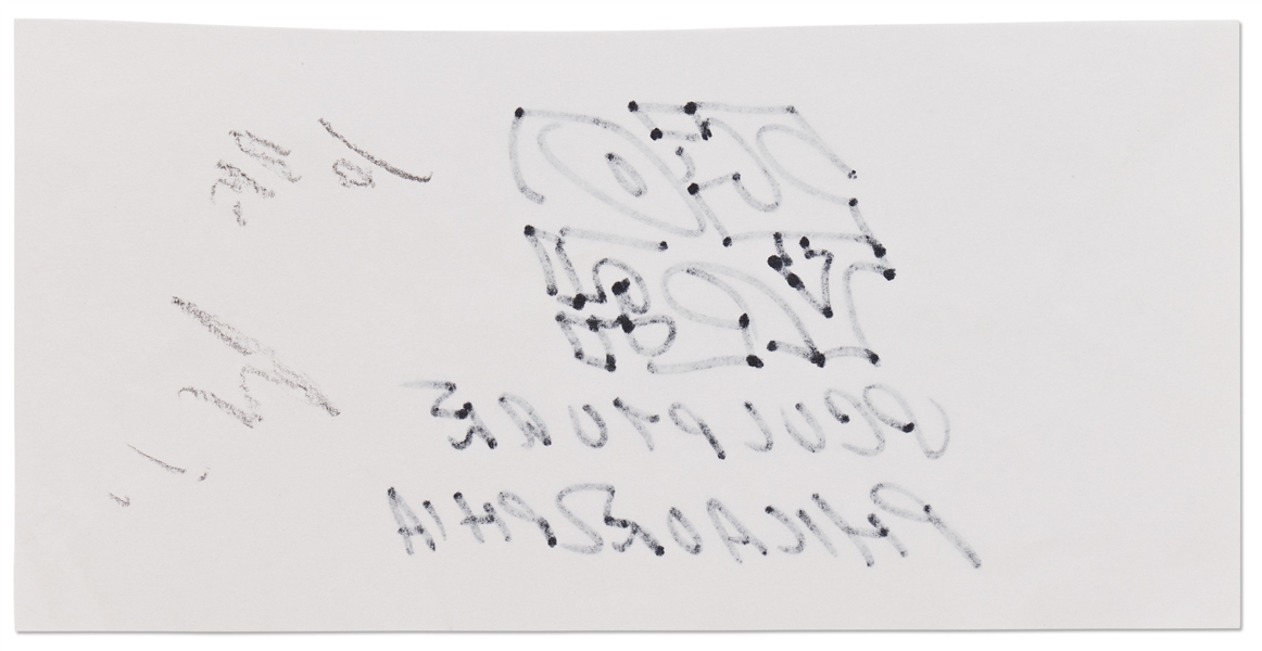 Robert Indiana Signed ''LOVE'' Sketch with Reference to the LOVE Sculpture in Philadelphia