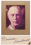 Large 11 x 14 Signed Photo of Norman Rockwell -- Also With Handwritten Note by Rockwell on Back