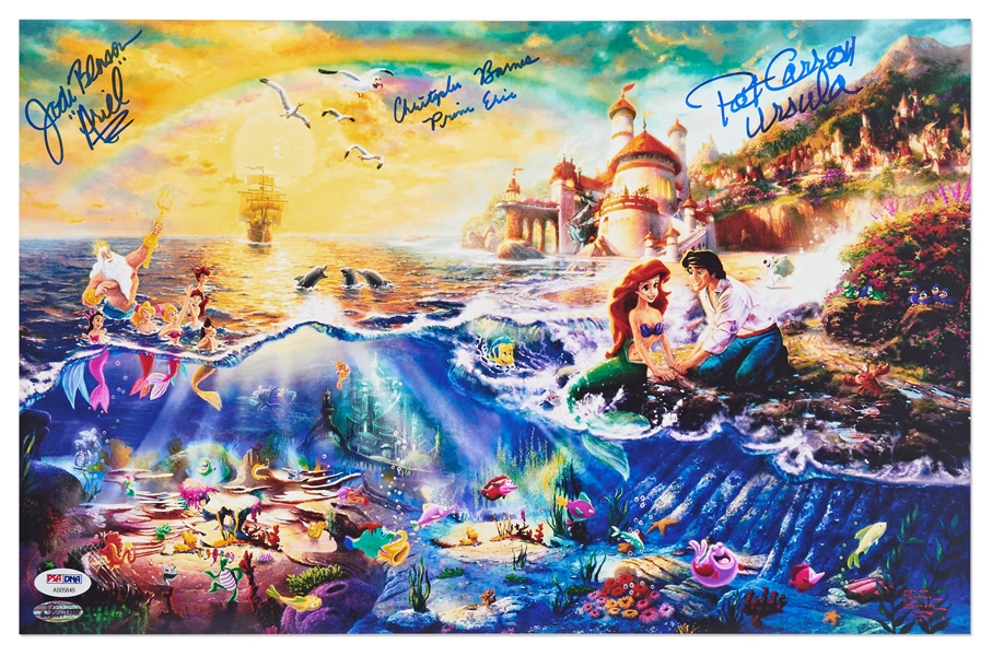 ''The Little Mermaid'' Cast-Signed 11'' x 17'' Photo -- Signed by Jodi Benson as Ariel, Christopher Barnes as Prince Eric & Pat Carroll as Ursula -- With PSA/DNA COA