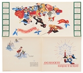 Original 1948 Walt Disney Productions Christmas Card