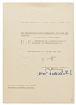 Adolf Hitler Document Signed on 24 June 1941, Two Days After the Start of Operation Barbarossa -- With University Archives COA