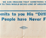 Woodrow Wilson Political Poster from 1918 -- Asks Voters to Give Wilson a Democratic Congress