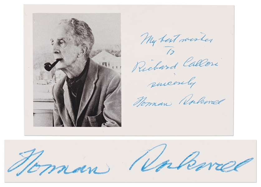 Norman Rockwell Signed Postcard Photo