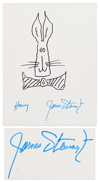 James Stewart Signed Sketch of the Rabbit in ''Harvey''