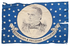 Silk Flag from William McKinley's 1896 Presidential Campaign