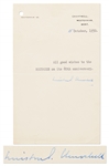 Winston Churchill Letter Signed, Sending Good Wishes on 80th Anniversary