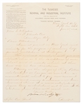 Booker T. Washington Letter Signed as Principal of The Tuskegee Institute