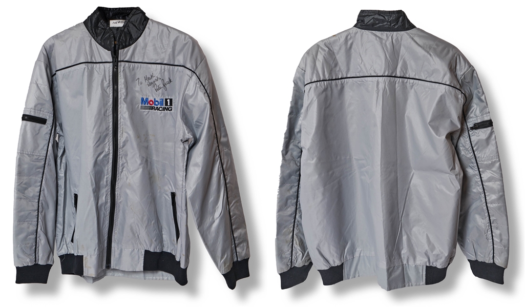 Peter Brock Signed Racing Jacket, Inscribed to Actor Heath Ledger When He Was 10-Years-Old -- With LOA from Heaths Father, Kim Ledger