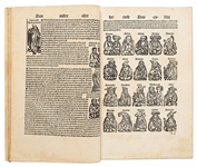 Scarce 1500 Third German Edition of ''Nuremberg Chronicle'' & the First Pirated German Edition -- Complete with Double Page Map of Europe
