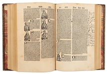 Scarce 1500 Third German Edition of ''Nuremberg Chronicle'' & the First Pirated German Edition -- Complete with Double Page Map of Europe