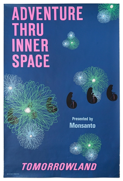 Original Disneyland Silk-Screened Park Attraction Poster for Adventure Thru Inner Space