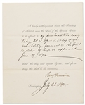 Benjamin Harrison Proclamation Signed as President, Declaring Columbus Day a National Holiday