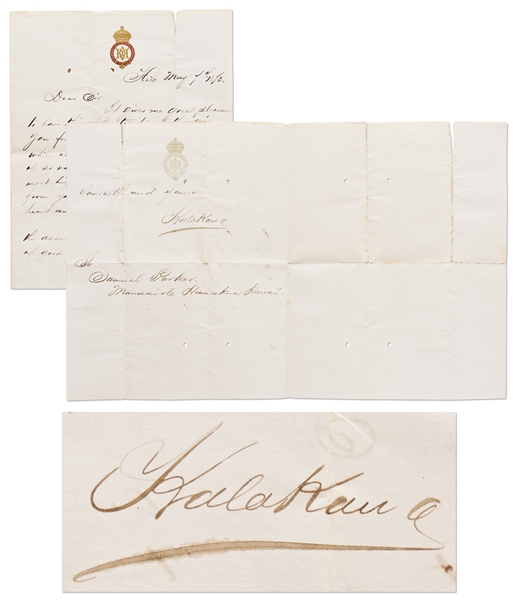 King Kalakaua Autograph Letter Signed -- Kalakaua Was the Last King of the Hawaiian Islands