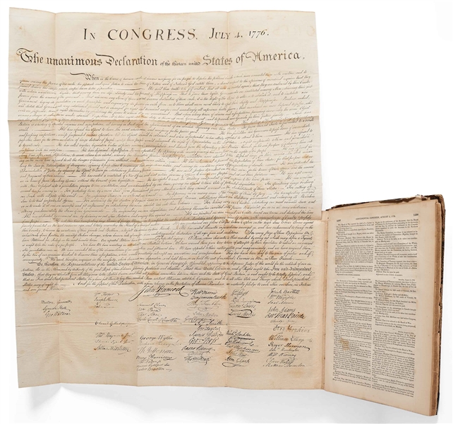 1833 Force Declaration of Independence From Original Copper Plate -- Still Within American Archives