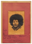 Jimi Hendrix Signed Matted Artwork of Himself -- Uninscribed and with Roger Epperson COA