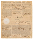 George Washington Signed Three-Language Ship's Papers -- Signed as President in 1796