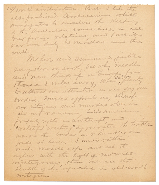 Warren G. Harding Signed & Handwritten 33pp. Speech -- ''We ought to declare an end to bureaucracy, crowned with autocracy…to a government by law and the free activities of a law-abiding people''