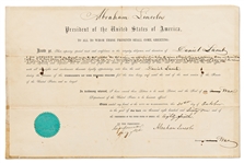 Abraham Lincoln Document Signed, Equipping Virginian Daniel Lamb with Arms for ''protection against domestic violence, insurrection, invasion, or rebellion'' -- Lamb Led the Secession of West Virginia