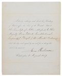 James Buchanan Document Signed as President Regarding the U.S. Minister to Brazil
