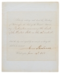 James Buchanan Warrant Signed as President, Calling the Senate Into a Special Session to Debate the ''Kansas Question''