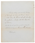 James Buchanan Document Signed as President, Authorizing Robert McLane to Negotiate the McLane-Ocampo Treaty with Mexico After the Mexican-American War