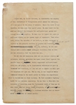 Woodrow Wilson Speech Draft, Hand-Annotated as President -- Wilson Writes Fiery Rhetoric Regarding the Evils of Germany During WWI -- ''…Against the horror of military conquest…''
