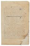 Woodrow Wilson Speech Draft, Hand-Annotated as President -- Wilson Writes Fiery Rhetoric Regarding the Evils of Germany During WWI -- ''…Against the horror of military conquest…''