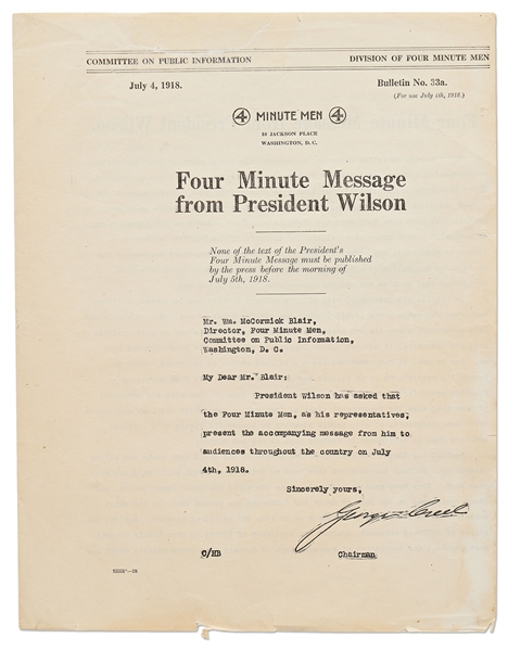 Woodrow Wilson Speech Draft, Hand-Annotated as President -- Wilson Writes Fiery Rhetoric Regarding the Evils of Germany During WWI -- ''…Against the horror of military conquest…''