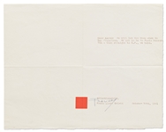 Frank Lloyd Wright Letter Signed -- ''...We are to be in Paris...then straight to S.F., we hope...''