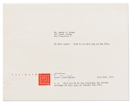 Frank Lloyd Wright Letter Signed