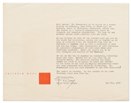 Frank Lloyd Wright Letter Signed Regarding Taliesin Losing Its Tax-Exempt Status -- ''...By our enemies we may have Taliesin taken away from us...''