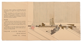 Frank Lloyd Wright Signed Birthday Program -- With University Archives COA