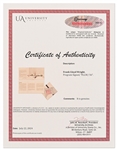 Frank Lloyd Wright Signed Birthday Program -- With University Archives COA