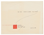 Frank Lloyd Wright Letter Signed -- ''...Happy landing!...''