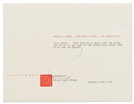Frank Lloyd Wright Lot of Correspondence Regarding San Francisco's ''Butterfly Bridge'' -- Includes 4 Letters Signed by Wright, 3 Telegrams & Dozens of Retained Letters & Documents