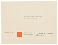 Frank Lloyd Wright Letter Signed with Handwritten Note Regarding the Passing of a Friend -- Lot Also Includes 2 Dozen Pages Regarding the Los Altos Civic Center Project