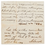 Abraham Lincoln Autograph Endorsement Signed from 1864 -- Lincoln Issues Amnesty to a Confederate Soldier