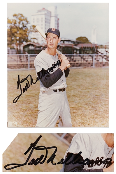 Ted Williams Signed 8'' x 10'' Photo -- Without Inscription and Near Fine
