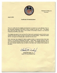 Apollo 16 Charm, Kept on the Moon for 3 Days -- With COA from Charlie Duke: ''...This charm represents one of the most intimate treasures...that I carried to the surface of the Moon...''