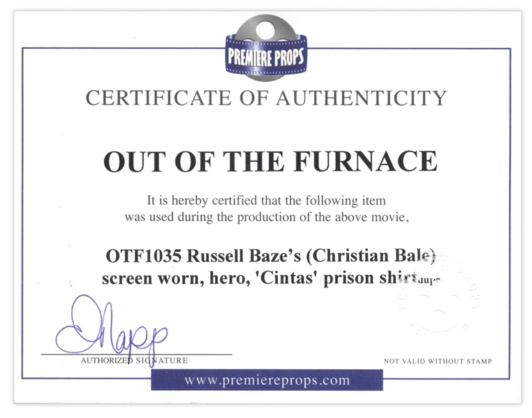 Christian Bale Screen-Worn Costume From the 2013 Film ''Out of the Furnace''