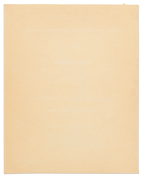 Emmy Nomination for ''The Tracey Ullman Show'' Given to Sam Simon in 1990 -- From the Sam Simon Estate