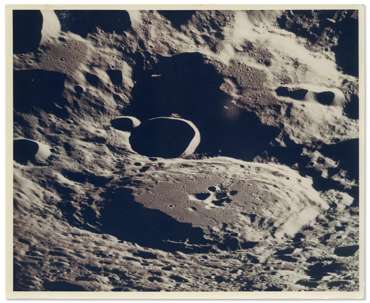 NASA Photo on ''A Kodak Paper'' Showing Craters on the Lunar Surface