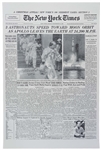 Frank Borman Signed ''New York Times'' Poster From 22 December 1968 -- Borman Additionally Writes ''Exploration is really the essence of the human spirit''