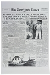 Frank Borman Signed ''New York Times'' Poster From 28 December 1968 After the Successful Return to Earth of Apollo 8 -- Borman Additionally Writes ''...a small disk 240,000 miles away...''